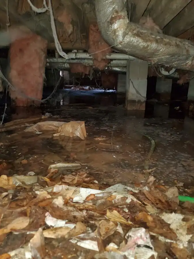 Crawl space flood assessment for Commercial Water Damage Restoration in Emporia